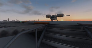 TriFan 600 landing on helipad